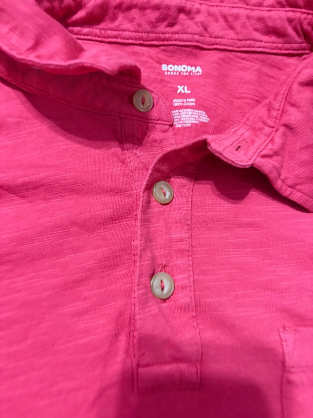 Sonoma Bright Pink Polo with Chest Pocket Size XL - Picture 6 of 8